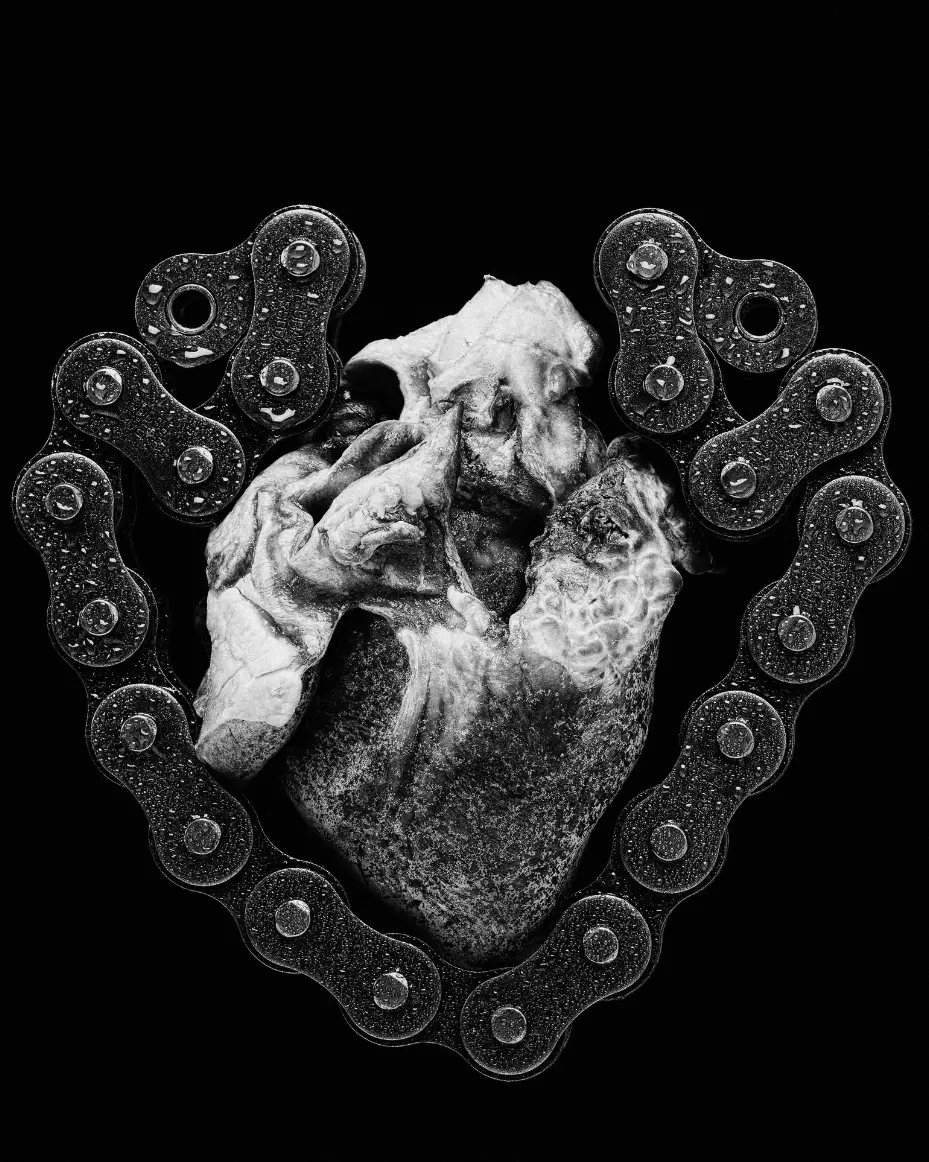 A black-and-white image combining a Carhartt WIP product and a bodily symbol. Image 4.